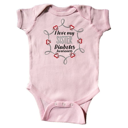 

Inktastic I Love My Sister Diabetes Awareness Gift Baby Boy or Baby Girl Bodysuit