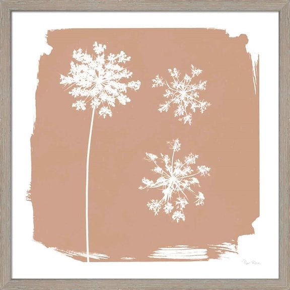 Great Art Now Nature by the Lake Flowers III Neutral by Piper Rhue, Framed Wall Art, 19W x 19H