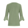 thumbnail image 4 of iHengLiXing Spring Plus Size Tops for Womens Dressy Casual Fashion Women Summer 3/4 Sleeve Cardigan Solid Color Casual Blouse Green XXL, 4 of 5