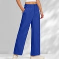 thumbnail image 4 of HCYSFG Girls Back To School Uniform Pants High Waisted Pleated Wide Leg Button Front Side Pockets Preppy Dress Slacks Classroom Bottoms, 4 of 8