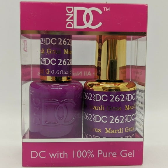 DND - DC Duo Soak off Gel & Matching nail polish, #262 - Mardi Gras