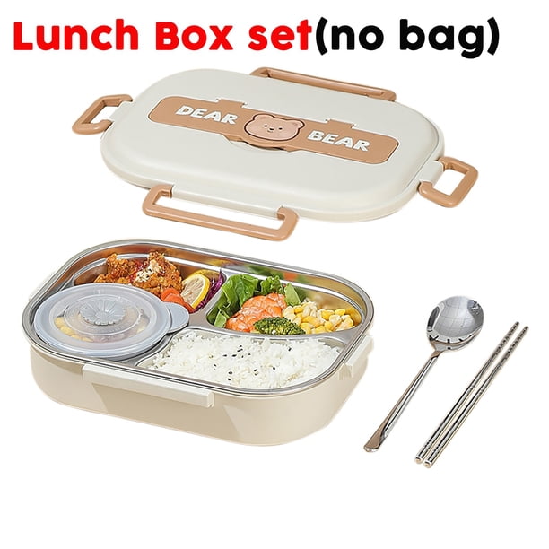 Fiambrera térmica de acero inoxidable 304 con cucharas o palillos, contenedor de comida portátil para niños y adultos xuanjing unisex