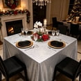 thumbnail image 6 of Sequin Tablecloth 47.24 x 47.24 Inches, Sparkling Polyester Table Cover for Wedding Birthday Party Events, Glitter Decorative Table Linen for Halloween Thanksgiving Christmas Home Decor, 6 of 7