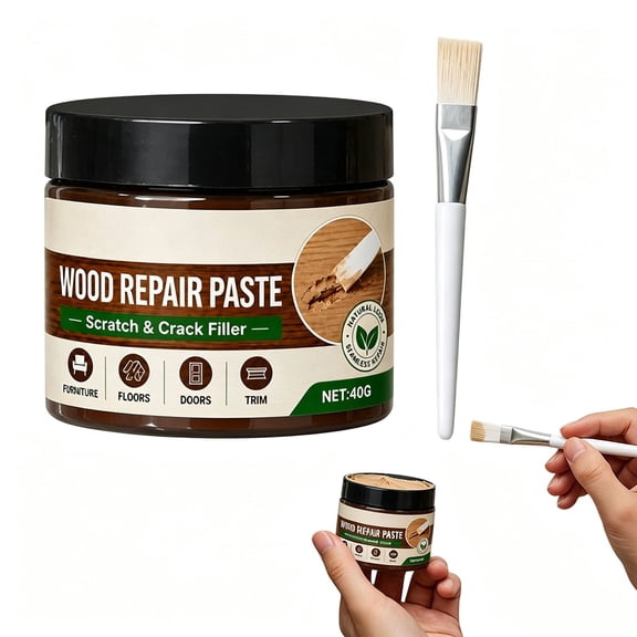 Wood Repair Paste for Furniture and Floor, Easy Wood Repair Paste with Tool, for Furniture and Floor, Works on Tables, Cabinets & Wooden Floors, Hides Scratches & Scuffs Fast