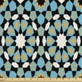 thumbnail image 1 of Moroccan Upholstery Fabric by the Yard, Vintage Look Repetitive Geometry Inspired Art, Decorative Fabric for DIY and Home Accents, Sky Blue Reseda Green by Ambesonne, 1 of 5