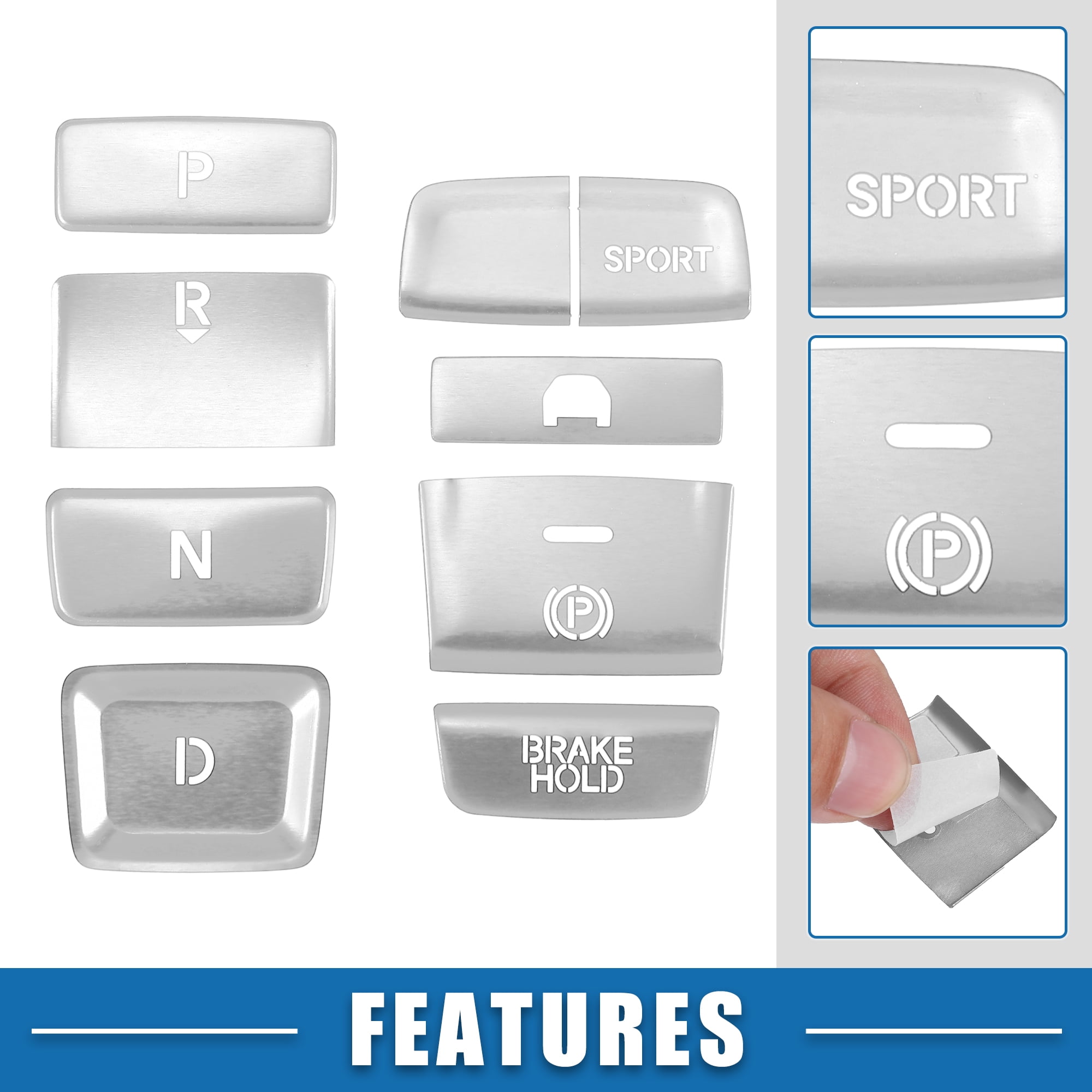Unique Bargains Gear Shift Handbrake Cover for Honda Accord 2018-2022 Silver Tone