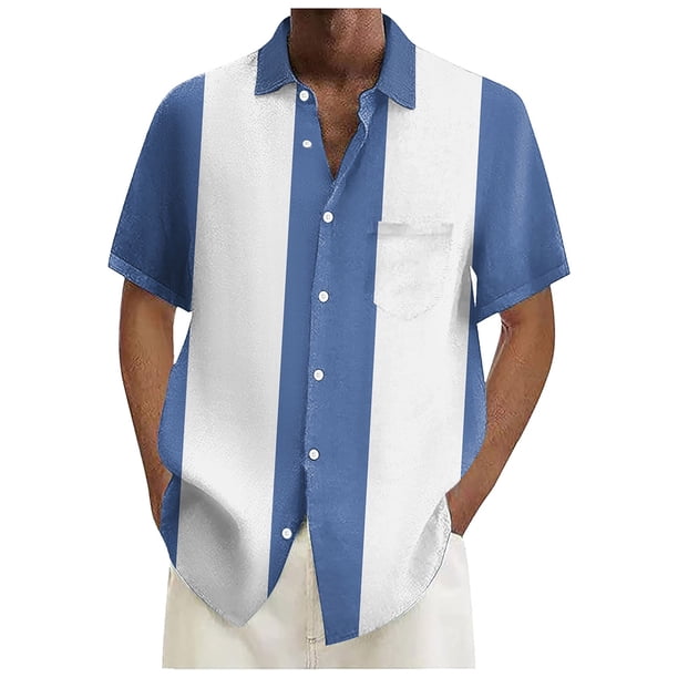 Playeras Negras Para Hombre Algodon Camiseta De Manga Corta Con Botones Y Bolsillo En El Pecho Con Bloques De Color Para Hombre