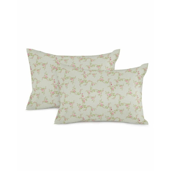 Decorative Throw Pillow Covers 12x20 Inch Set of 2 Sage Green Pink Floral Fall Decor Pillow Cases for Couch, Flowers Love Cushion Case for Living Room Bedroom Bed Car Chair