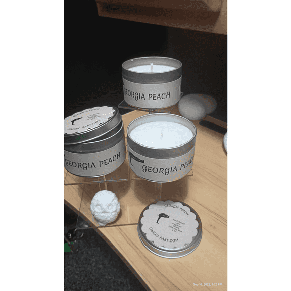 Onion Bake Georgia Peach Scented Candle, 100% Hand-Poured Soy Wax