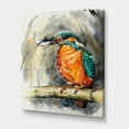 thumbnail image 3 of Designart ' Common Kingfisher On Branch Eating A Small Fish ' Traditional Canvas Wall Art Print, 3 of 4