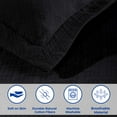 thumbnail image 3 of Superior Basket Weave 3 Piece Decorative Cotton Bedspread, Lightweight Bedding Set, Full Size, Black, 3 of 10