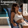 thumbnail image 3 of MF Studio 5-Piece Patio Dining Set with High-Back Swivel Chairs & Round Table for 6-Person, Padded Textilene Seat, Black & Blue, 3 of 13
