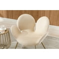 thumbnail image 6 of Accent Chair Set of 2, Modern Velvet Upholstered Vanity Desk Chairs with Cross Metal Legs, Comfy Cute Single Sofa Chair Leisure Armchairs with Soft Cushion for Living Room Bedroom Dining Room, Beige, 6 of 7