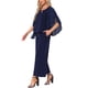 thumbnail image 4 of Conjunto de 2 piezas para mujer INSPIRE CHIC, elegante blusa de manga de chiffon y pantalones de pierna ancha en azul oscuro M, 4 of 6