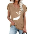 thumbnail image 4 of Birdeem Mode Femmes Été Col en V Manches Courtes T-Shirt Imprimé Décontracté Blouse, 4 of 4