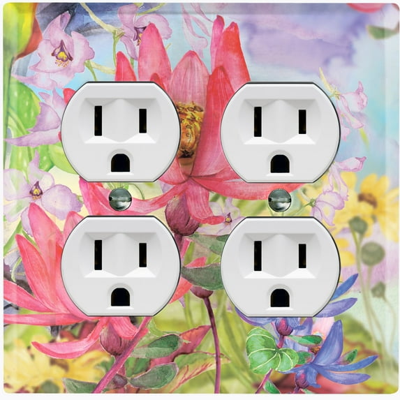 Metal Light Switch Plate Cover Classy Spring Floral Fields Sky Art FLW111