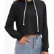 thumbnail image 4 of Sudadera Ombliguera Crop Top Con Capucha De Moda Y Sencillo, 4 of 7