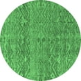thumbnail image 1 of Ahgly Company Indoor Round Abstract Emerald Green Modern Area Rugs, 4' Round, 1 of 4