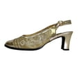 thumbnail image 3 of FUZZY Greta Women Wide Width Closed Toe Decorative Nylon Mesh Slingback GOLD 9.5, 3 of 6