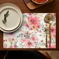 thumbnail image 4 of Pioneer Flower Floral Print Pattern Summer Placemats Table Placemats Set Of 6-Linen Kitchen Washable Placemats Table Mats 12x18 Inch Non-Slip Heat Resistant, 4 of 5