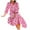 C-Hot Pink346, variant on DHFJKG Bohemian Floral Dresses For Women Long Sleeve Casual Loose Fit Turndown Collar Spring Summer Midi Dress Beach OutFits Versatile Dresses