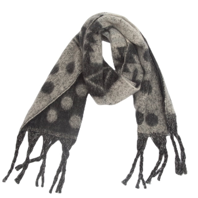 Bufanda cálida para mujer, chal colorido, suave y cómodo, elegante para clima frío, bufanda navideña con flecos y lunares de jacquard, bufanda larga de moda, borlas de cola de cerdo