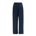 thumbnail image 4 of Pantalons Cargo pour Femmes, Mode Décontractée, Jambes Larges, Confortables, Jambes Droites avec Poches, Bleu TG, 4 of 4