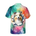 thumbnail image 2 of Funny Watercolor Adorable Shetland Sheepdog Peeking Through Torn Paper Effect Hawaiian Shirt Breathable Summer Unisex Merch Sheltie Dog Lover Gifts - 00026, 2 of 6