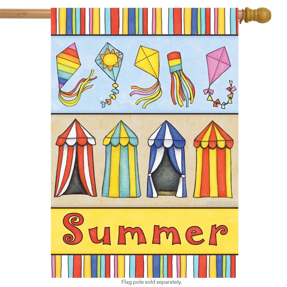 Sun and Fun Summer House Flag Kites Beach Tents 28" x 40" Briarwood