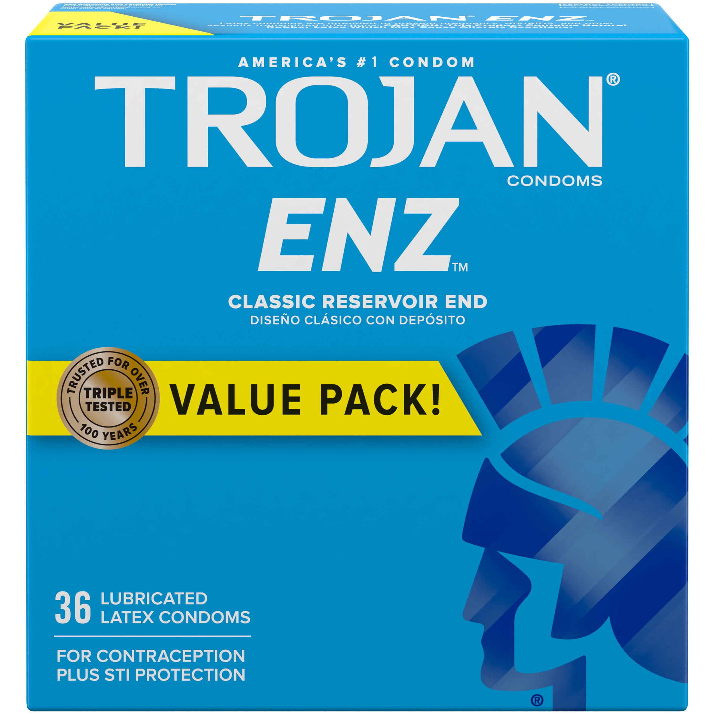 Trojan ENZ Condoms For Contraception Plus STI Protection, 36 Count, 1 Pack