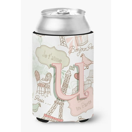 

Letter U Love in Paris Pink Can or Bottle Hugger