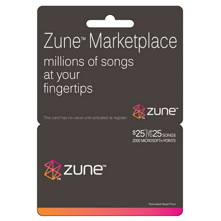 Microsoft $25 Zune Marketplace Music Card