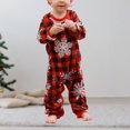 thumbnail image 3 of Traje de pantalones largos familiares Traje de ropa de dormir a cuadros de estilo navideño con estampado de alce informal FLhrweasw Nuevo, 3 of 7