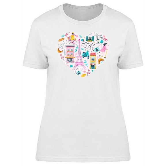 Paris City In Heart Colorful Tee Women's -Image by Shutterstock