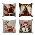 thumbnail image 2 of Seyotauo Christmas Pillow Covers 4 Pack - 18×18 Inch Soft Cotton Decorative Pillow Cases with Hidden Zipper, Festive Christmas Pattern & Warm Holiday Colors for Living Room Sofa Bedroom Home Decor, 2 of 8