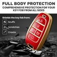 thumbnail image 3 of for Hyundai Sonata Key Fob Cover and Leather Keychain - TPU Key Case for Hyundai Santa Fe, Tucson, Ioniq 5, Palisade - 2019-2023 Keyfob Cover, 3 of 6