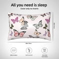 thumbnail image 4 of KLL Beautiful Butterfly Pattern Silk Pillowcase for Hair and Skin Standard Size 20"X 30" Soft Breathable Pillow Covers for Sleeping, 4 of 6