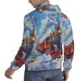 thumbnail image 6 of Uemuo Cartoon Train Hot Air Balloon Pattern Men's Hoodie - Casual Pullover Hoodie with Kangaroo Pocket, Stylish Hooded Sweatshirt for Everyday Wear-Small, 6 of 7