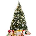 thumbnail image 1 of Árbol de Navidad Costway nevado preiluminado 225 cm 1398 puntas con Piñas y frutos rojos, 1 of 5