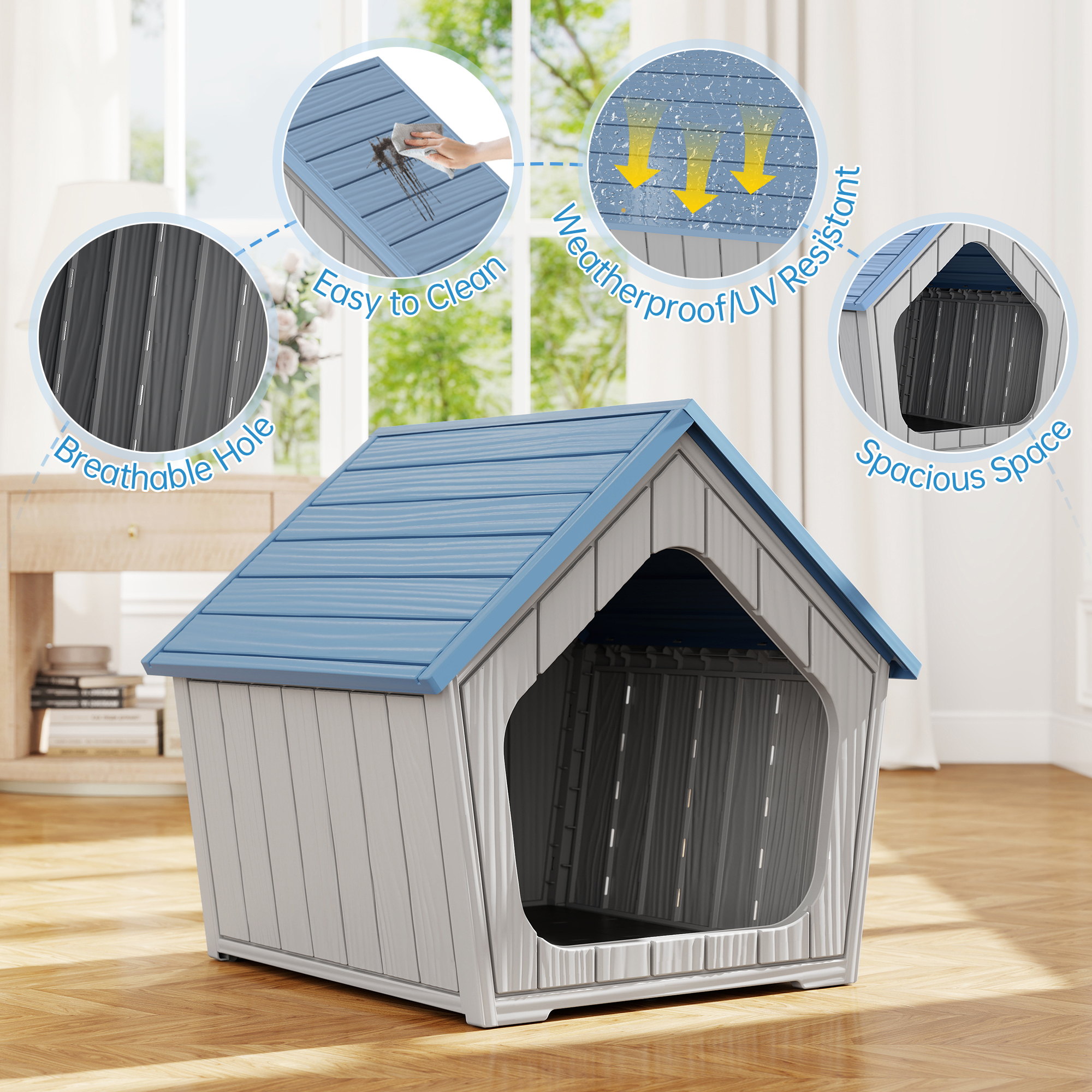 Bifanuo Weatherproof Outdoor Cat House - Insulated Resin Shelter for Indoor & Feral Cats
