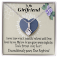 thumbnail image 2 of To My Girlfriend I Love You More Every Day Alluring Ribbon Necklace Message Card, 2 of 7