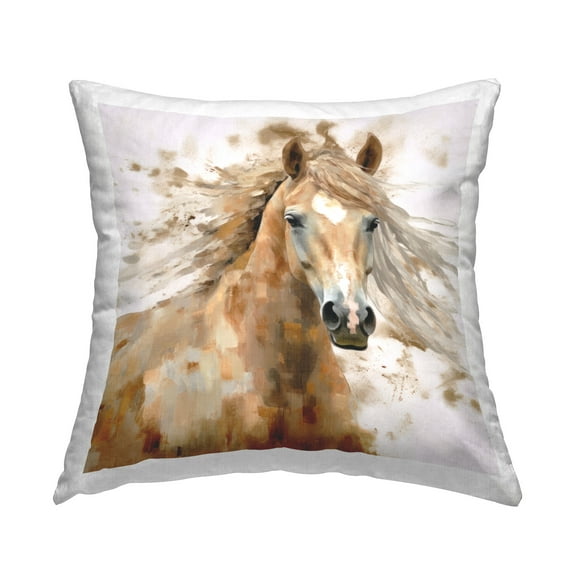 Stupell Industries Rustic Pattern Horse Decorative Printed Throw Pillow Design by Irena Orlov