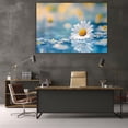 thumbnail image 5 of Mudket White Daisies on Water Canvas Wall Art, Framed Floral Print, Ready to Hang Wall Decor for Living Room Bathroom, Calming Nature Artwork - 12"L x 8"W, 5 of 10