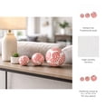 thumbnail image 6 of Spherical Fern Orbs for Home Decor - Ceramic Stoneware Accent for Bathroom, Office, Room, Shelf and Coffee Table - Ornaments Sculpture Display for Living Room - Set of 3, 6", 5", 4", Red & White, 6 of 12