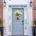 thumbnail image 4 of XEAZON Artificial Tulip Hanging Basket,15.8in White Tulip Wreath, Artificial Tulips Door Wreaths, Outdoor Artificial Flower Wreath for Front Door, Wedding, Patio, Wall, Garden, Home Decoration, 4 of 8