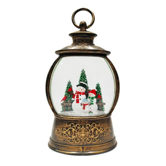 Christmas Snow Globe Lantern with Music Dancing Snowflakes USB Christmas Gift with Snowman Tree  Home Decor