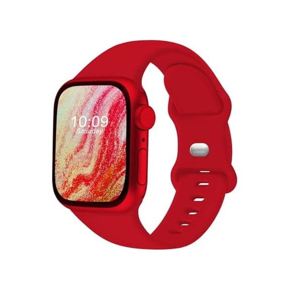 Sport Bands Compatible with Apple Watch 46mm 38mm 40mm 41mm 42mm 44mm 45mm 49mm for Women Men, Soft Silicone Accessory Strap Wristband for iWatch Series 11 10 9 8 7 6 5 4 3 2 1 SE Ultra Red