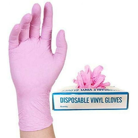 

Xiangyi Nitrile Exam Powder Free Gloves Disposable Food Grade Pink Gloves Latex - Free Non Sterile Convenient Dispenser Pack of 100 Medium