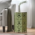 thumbnail image 3 of GDF Studio Elliot Outdoor 14" Hexagon Iron Side Table, Crackle Green, 3 of 10