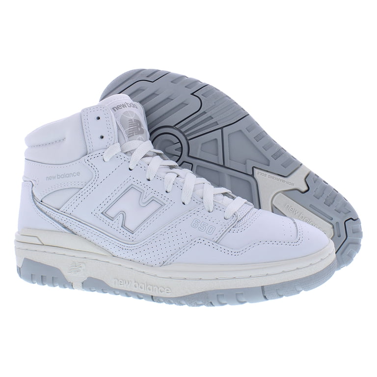New Balance 650 High Mens Sneaker Shoes Triple White BB650RWW NEW Size 9… New Balance Mens White 650 BB650RWW Leather Mid Top Lace Up  main image 4
